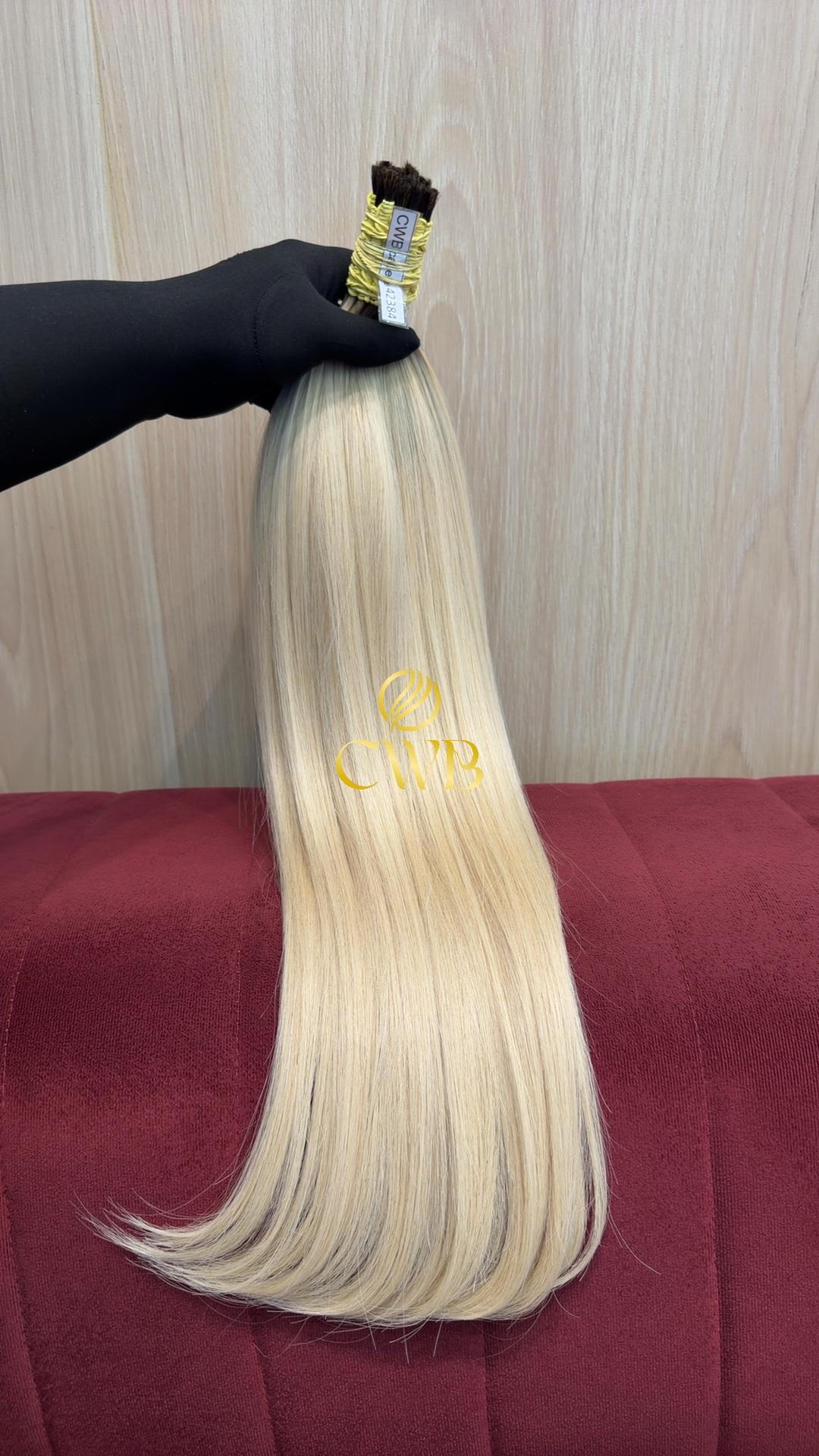 Cabelo Loiro Descolorido Raiz Esfumada 60cm 144g Brasileiro do Sul