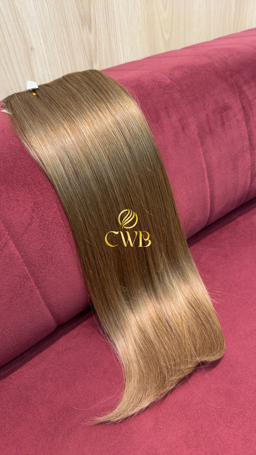 Cabelo loiro claro 51cm sendo medido — 94g brasileiro do Sul