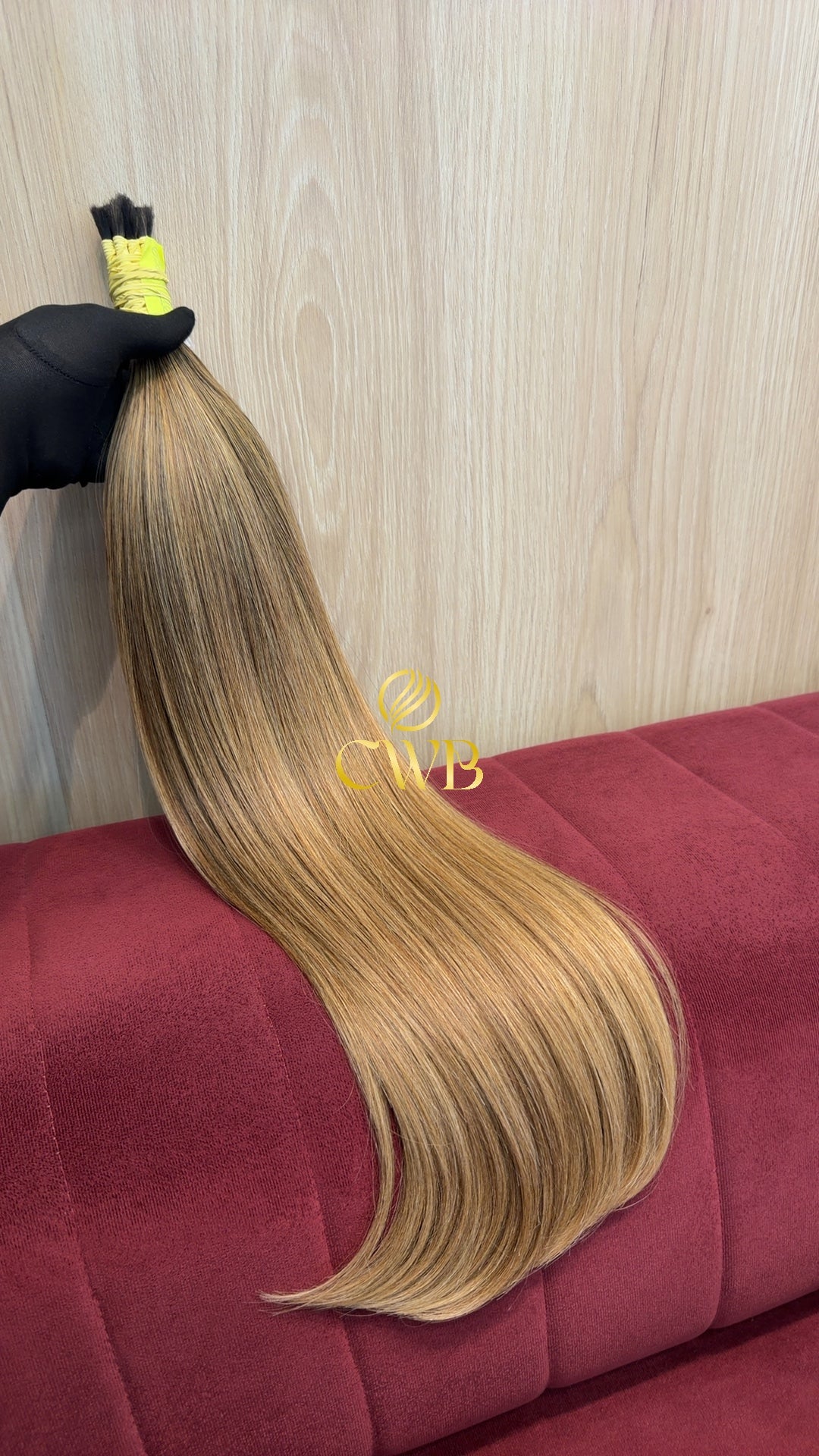 Textura do mega hair loiro descolorido moreno iluminado liso natural CWB — peça única