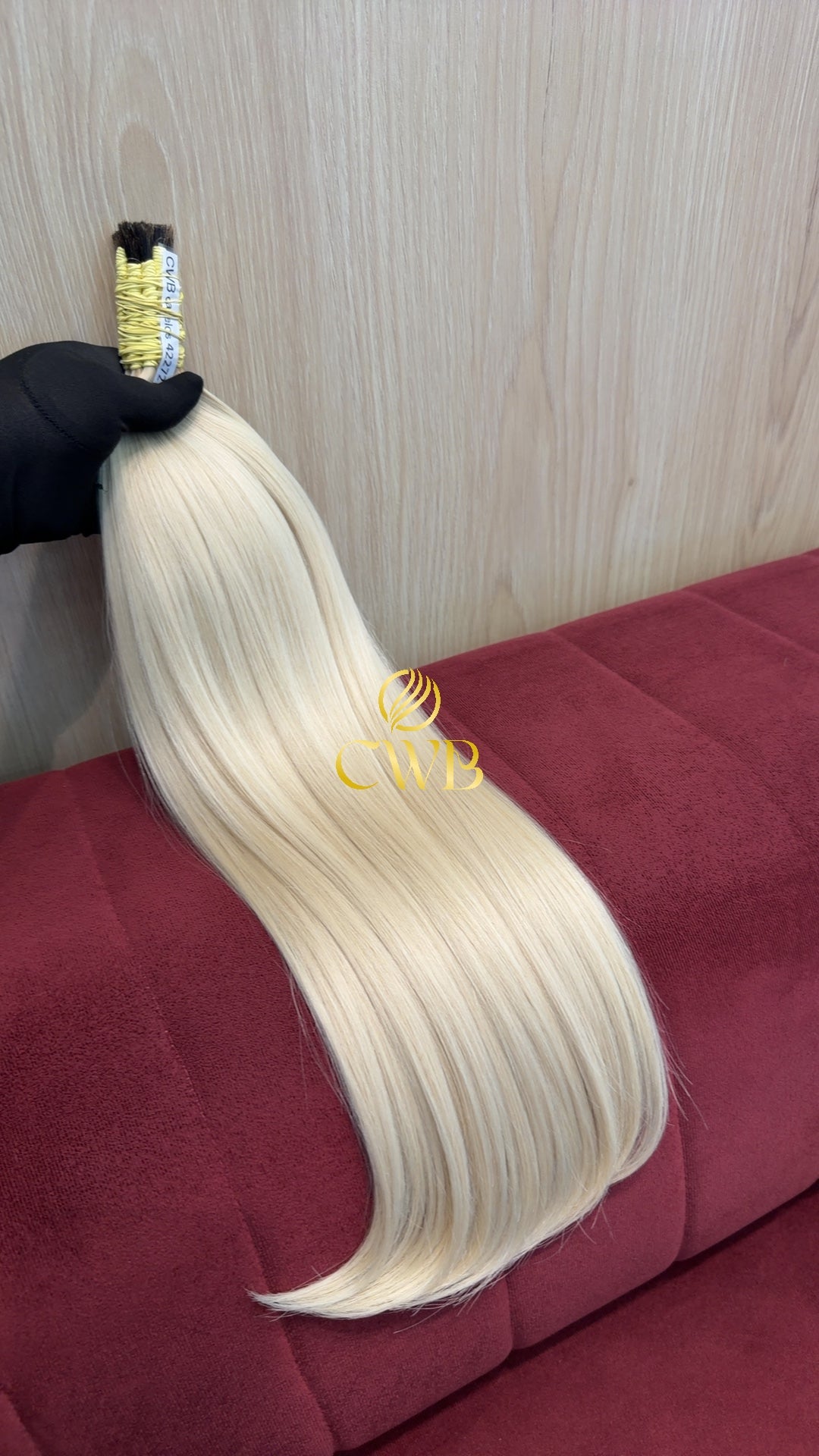 Textura do mega hair loiro descolorido global liso natural CWB — peça única