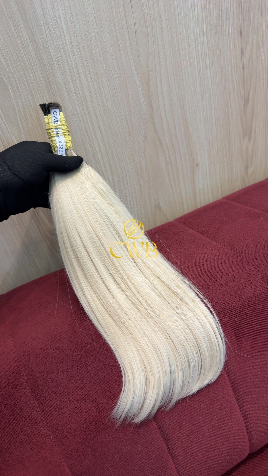 Textura do mega hair loiro descolorido global liso natural CWB — peça única