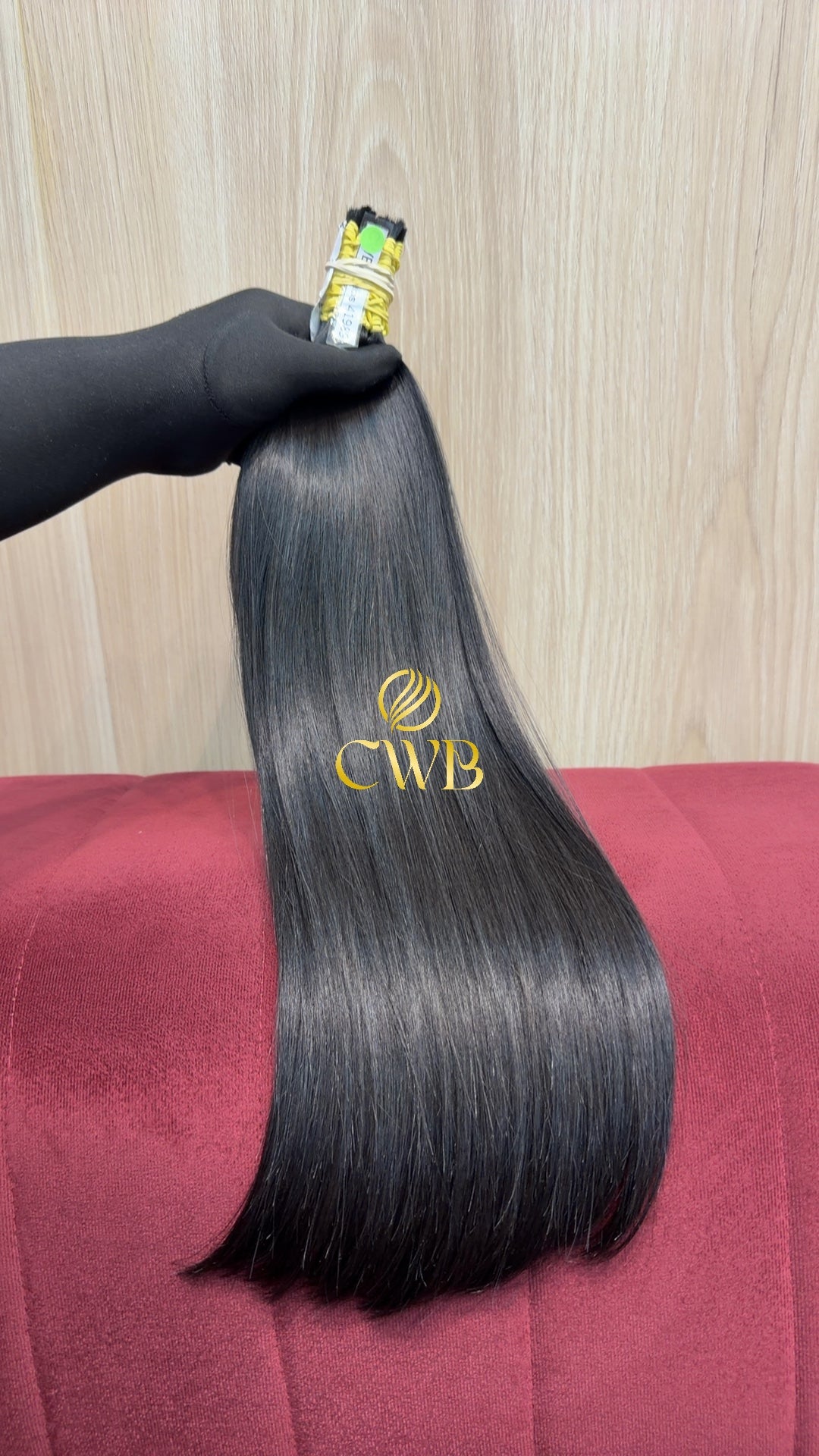 Textura do mega hair castanho escuro liso natural CWB — peça única