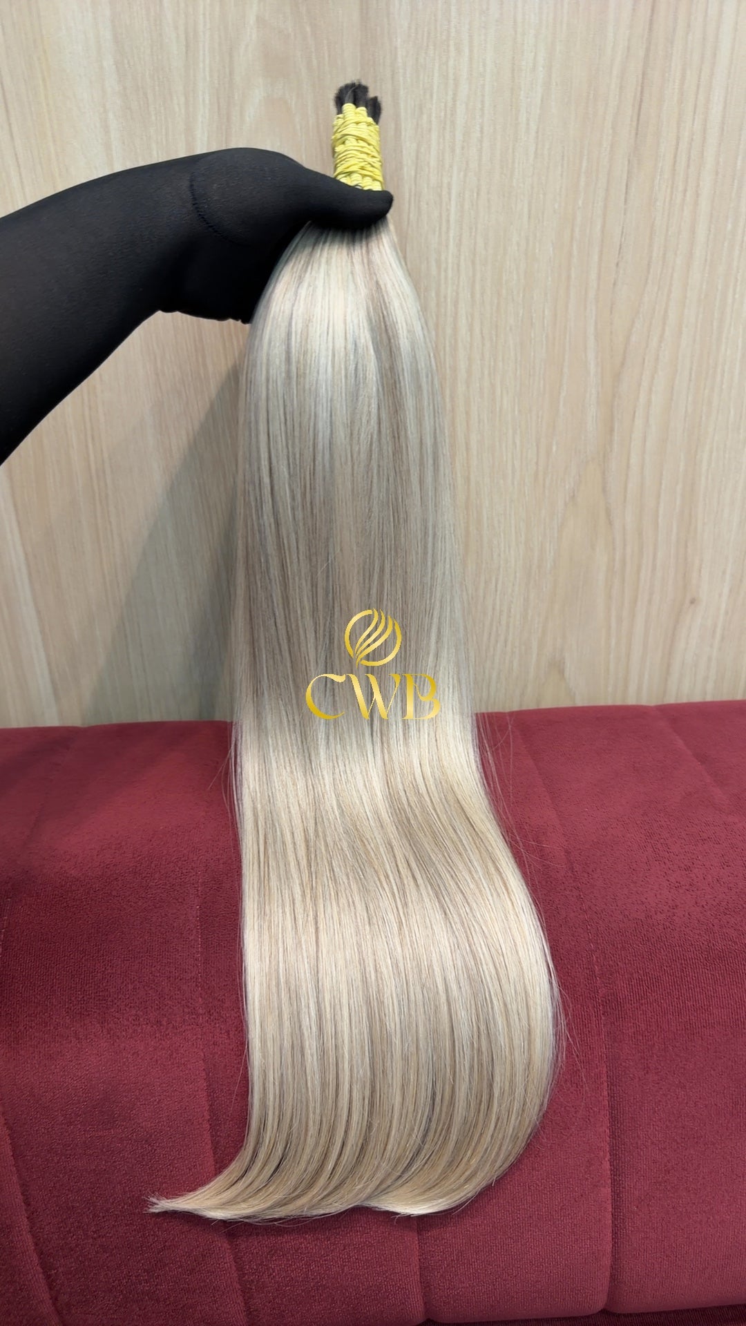 Mega hair loiro descolorido mesclado liso 64cm — peça exclusiva CWB