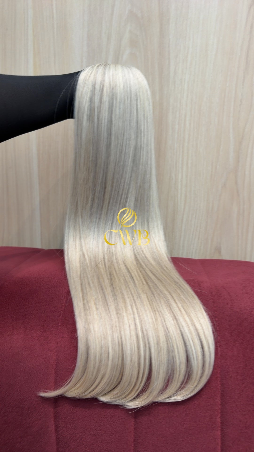 Cabelo loiro descolorido mesclado 64cm sendo medido — 133g brasileiro do Sul