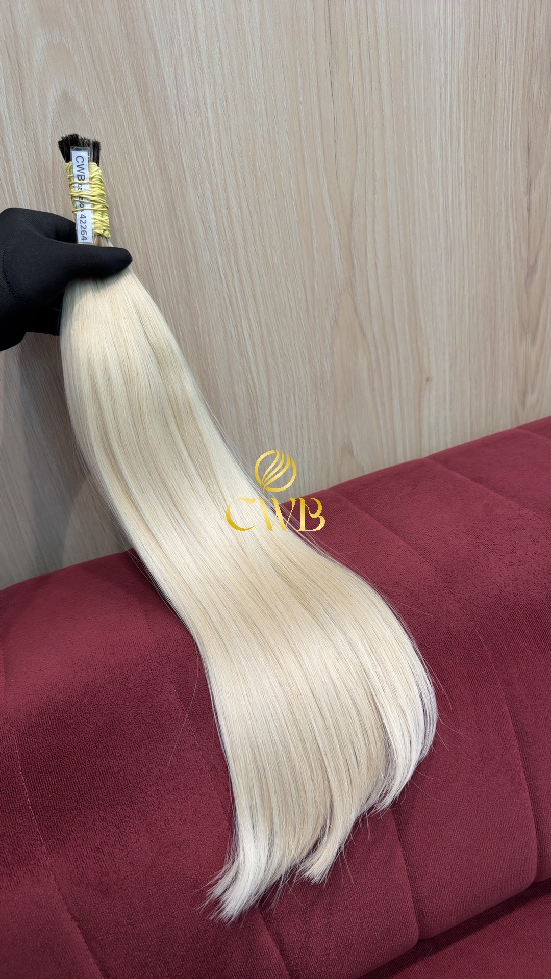 Textura do mega hair loiro descolorido global liso natural CWB — peça única