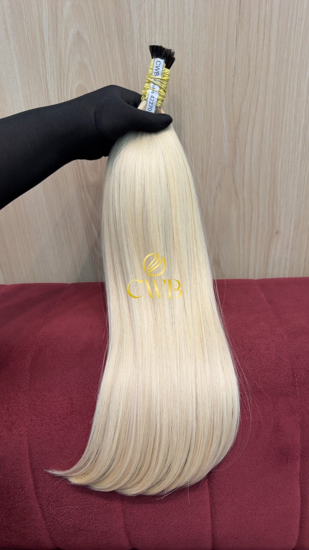 Textura do mega hair loiro descolorido global liso natural CWB — peça única