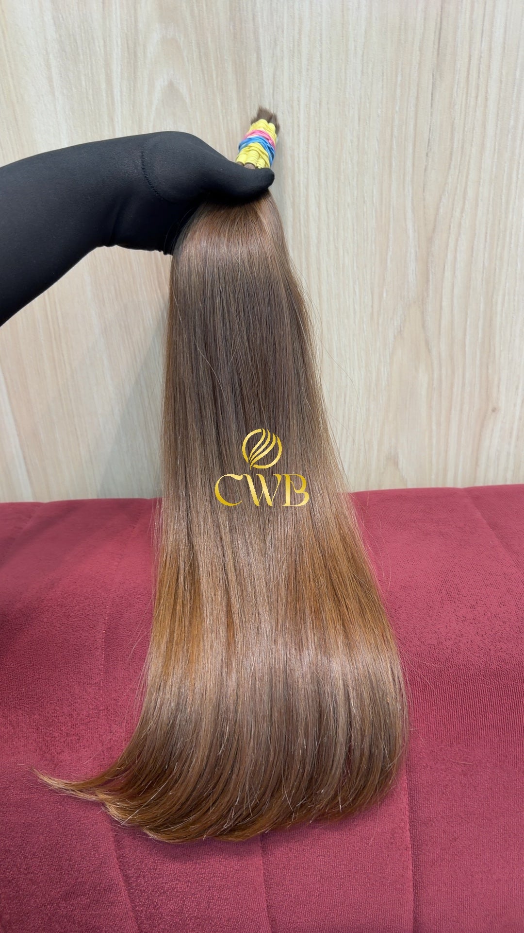 Textura do mega hair loiro claro liso natural CWB — peça única
