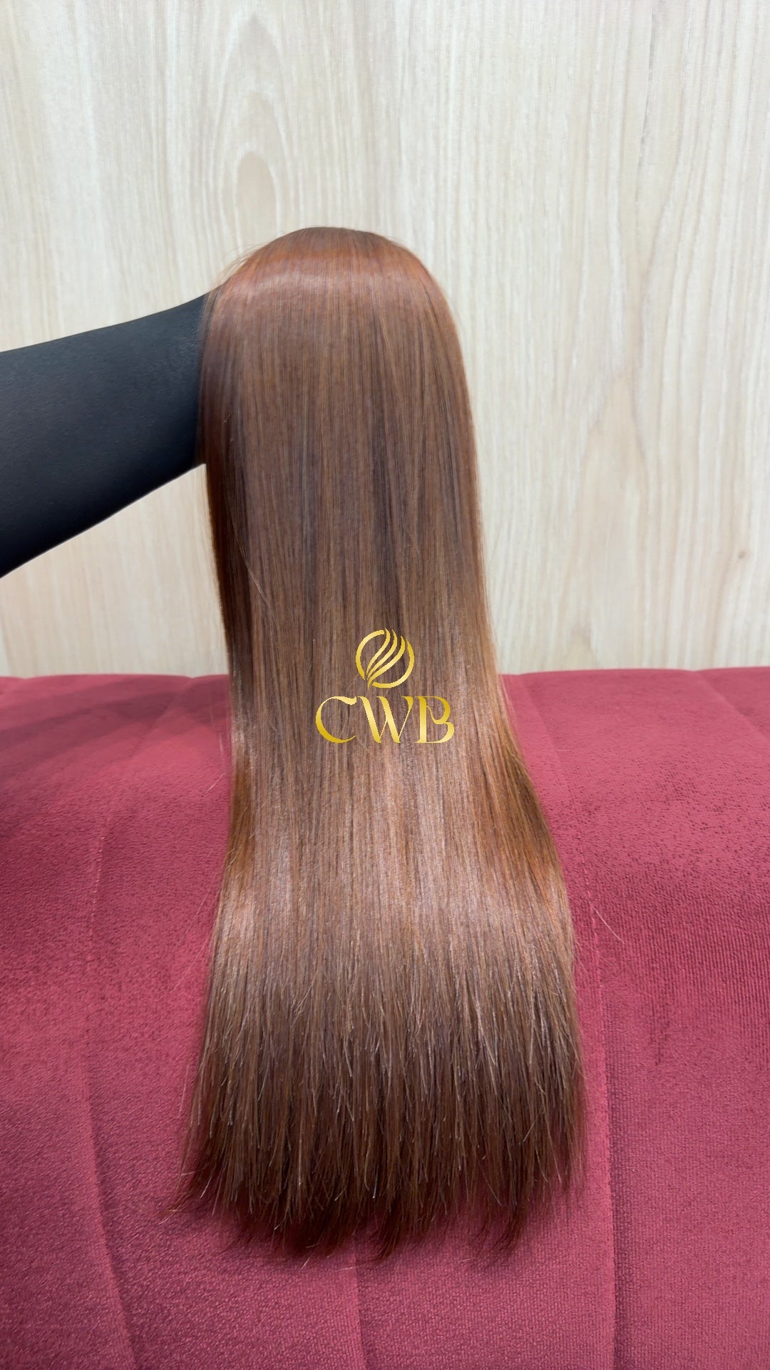 Cabelo ruivo médio 54cm sendo medido — 101g brasileiro do Sul