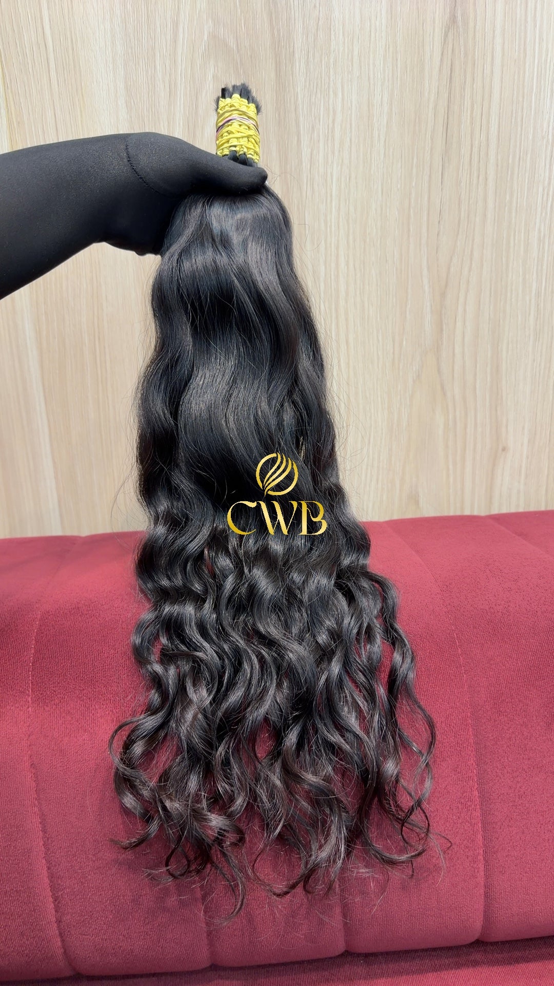 Mega hair castanho escuro ondulado 59cm — peça exclusiva CWB