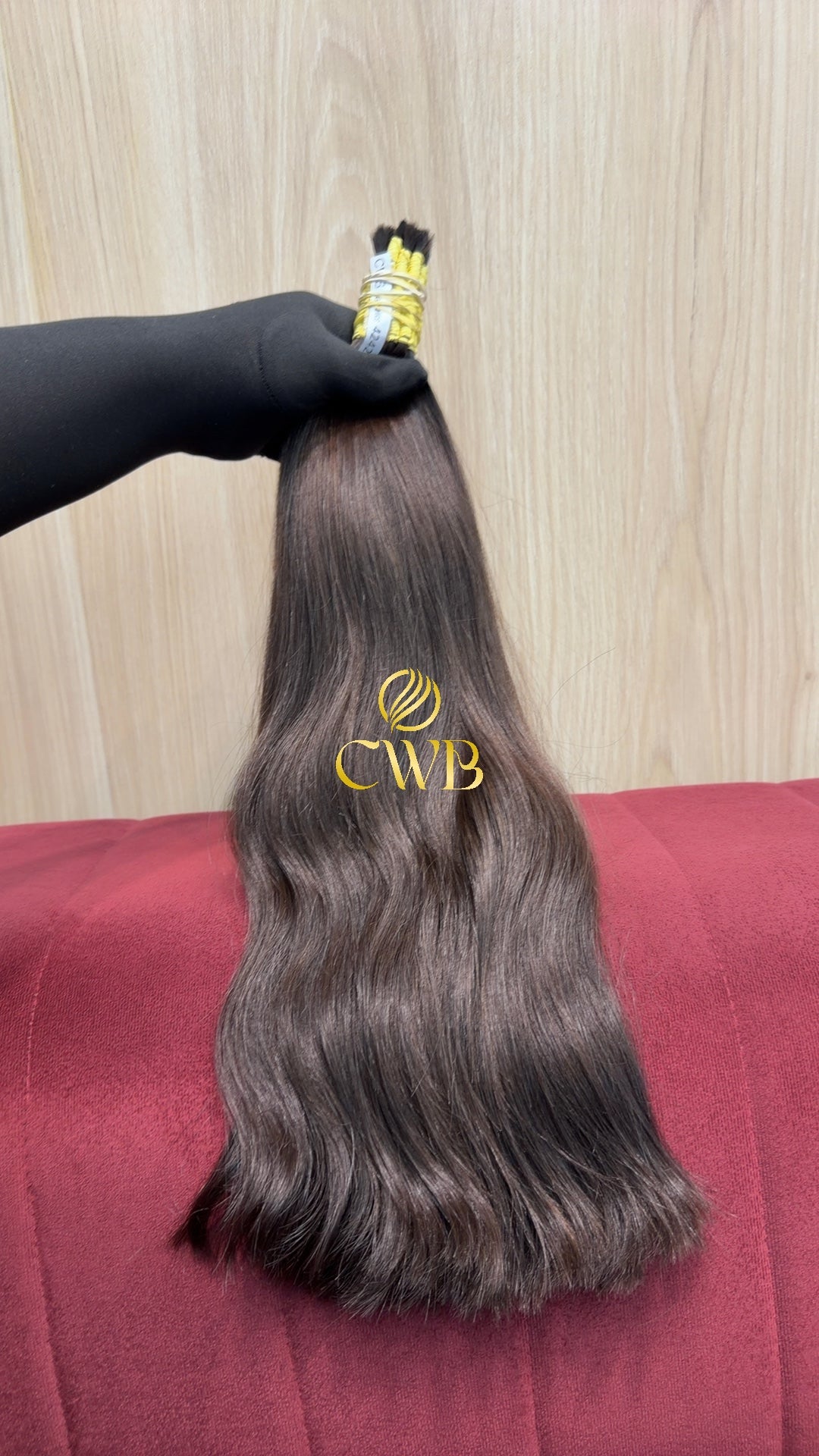 Mega hair castanho claro ondulado 50cm — peça exclusiva CWB