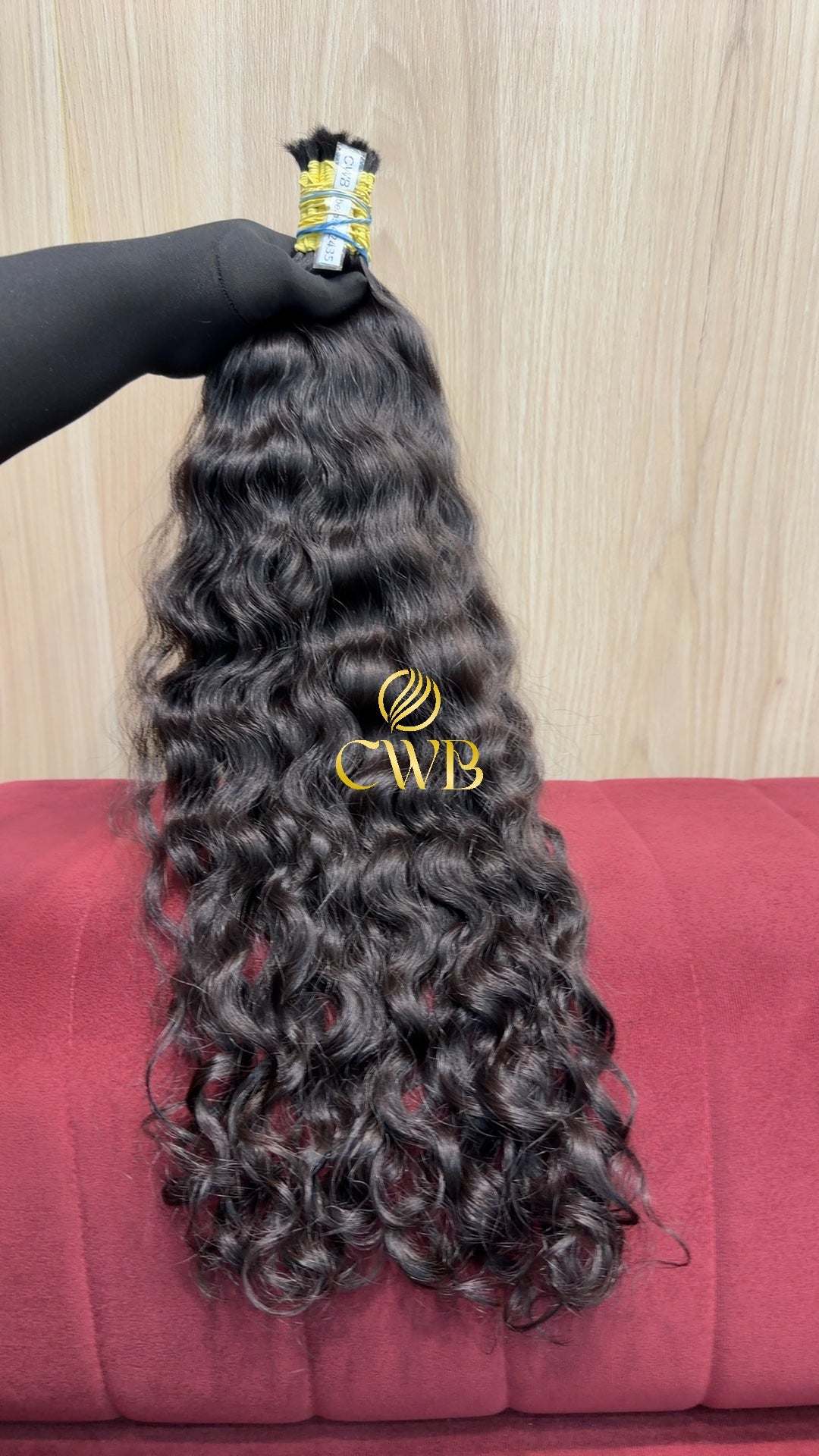 Mega hair castanho escuro ondulado 60cm — peça exclusiva CWB