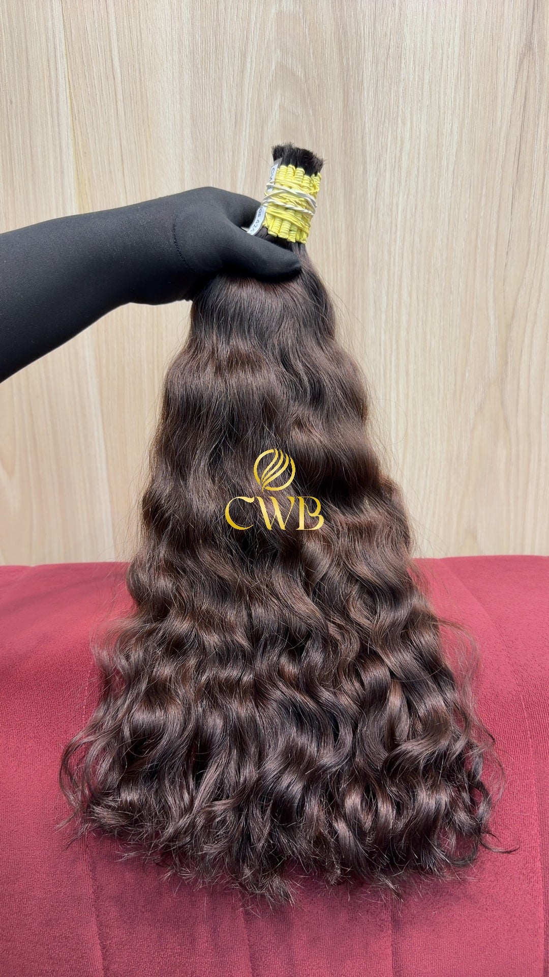 Mega hair castanho claro ondulado 53cm — peça exclusiva CWB
