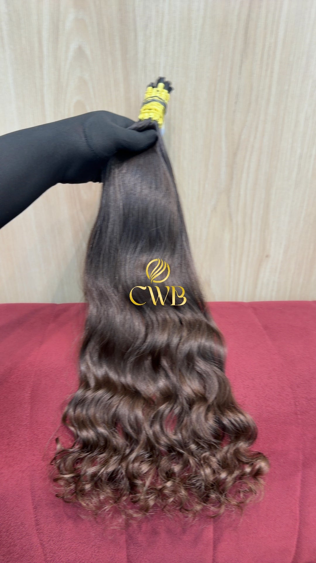 Mega hair loiro escuro ondulado 50cm — peça exclusiva CWB