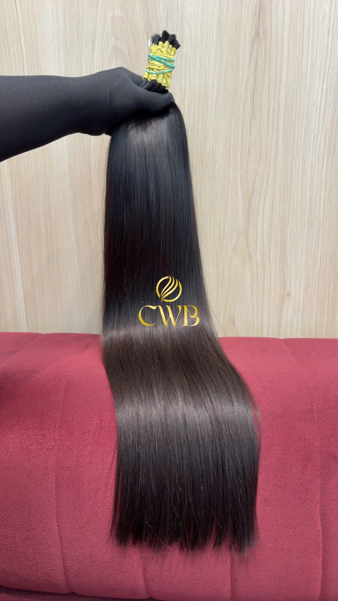 Mega hair castanho médio liso 68cm — peça exclusiva CWB