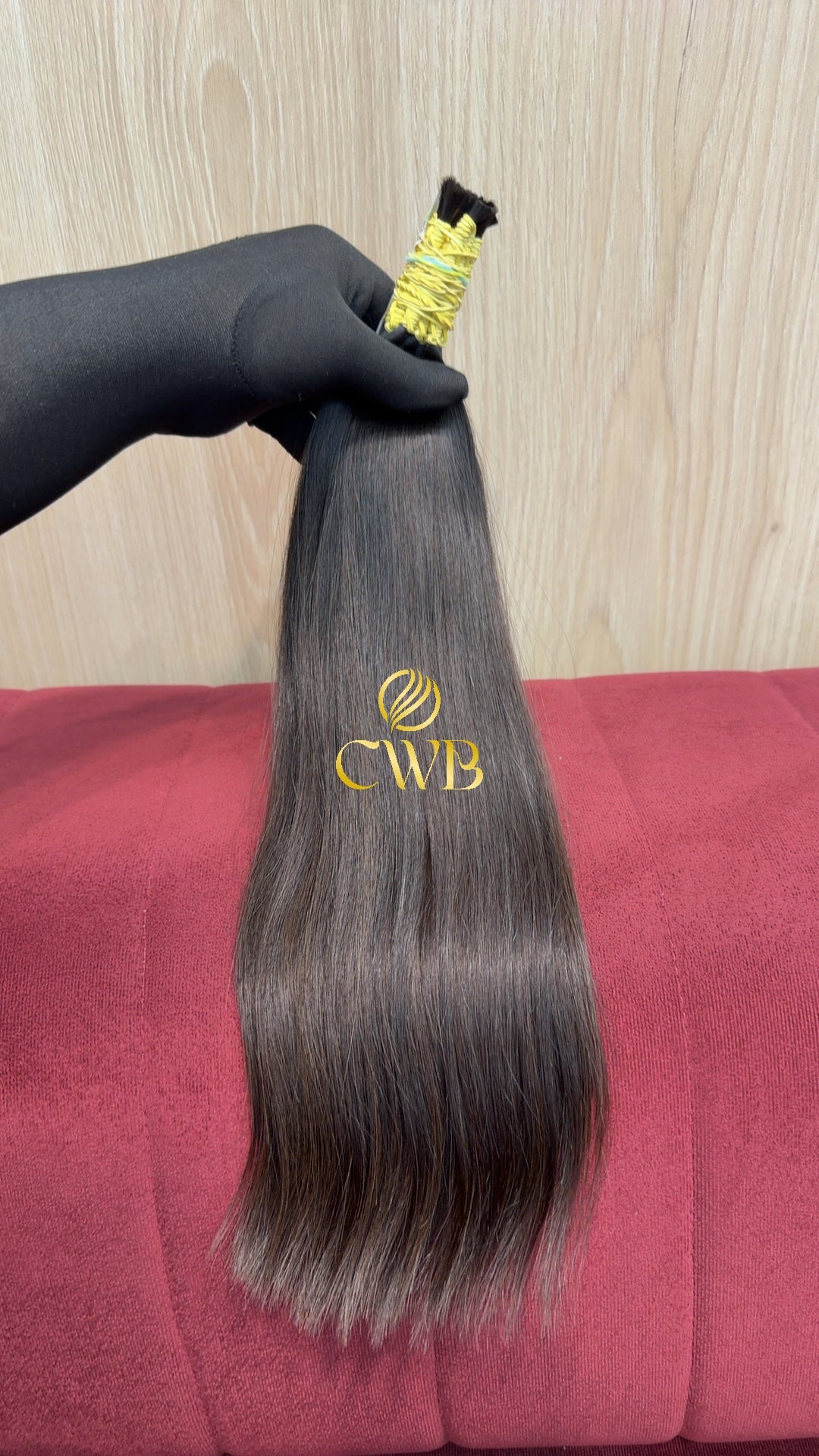 Mega hair castanho escuro liso 44cm — peça exclusiva CWB
