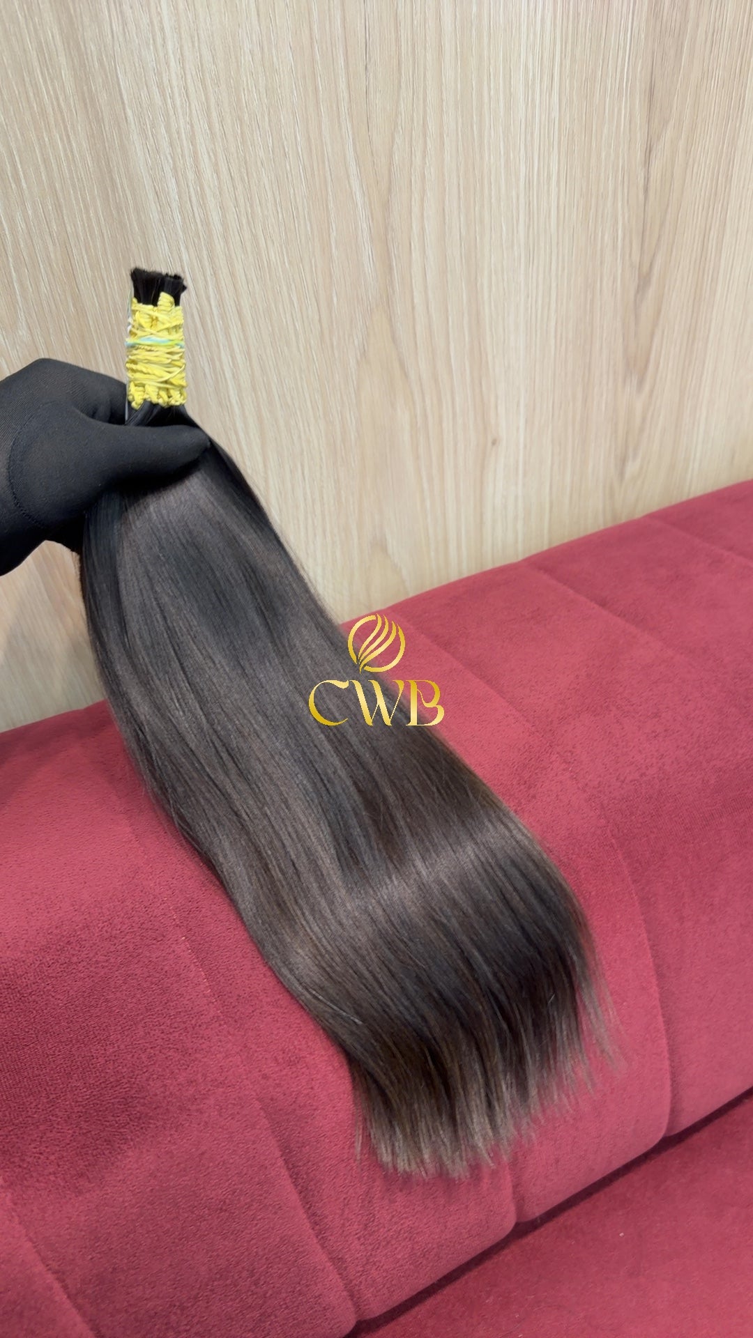 Cabelo castanho escuro natural 44cm 82g — CWB Cabelos Humanos