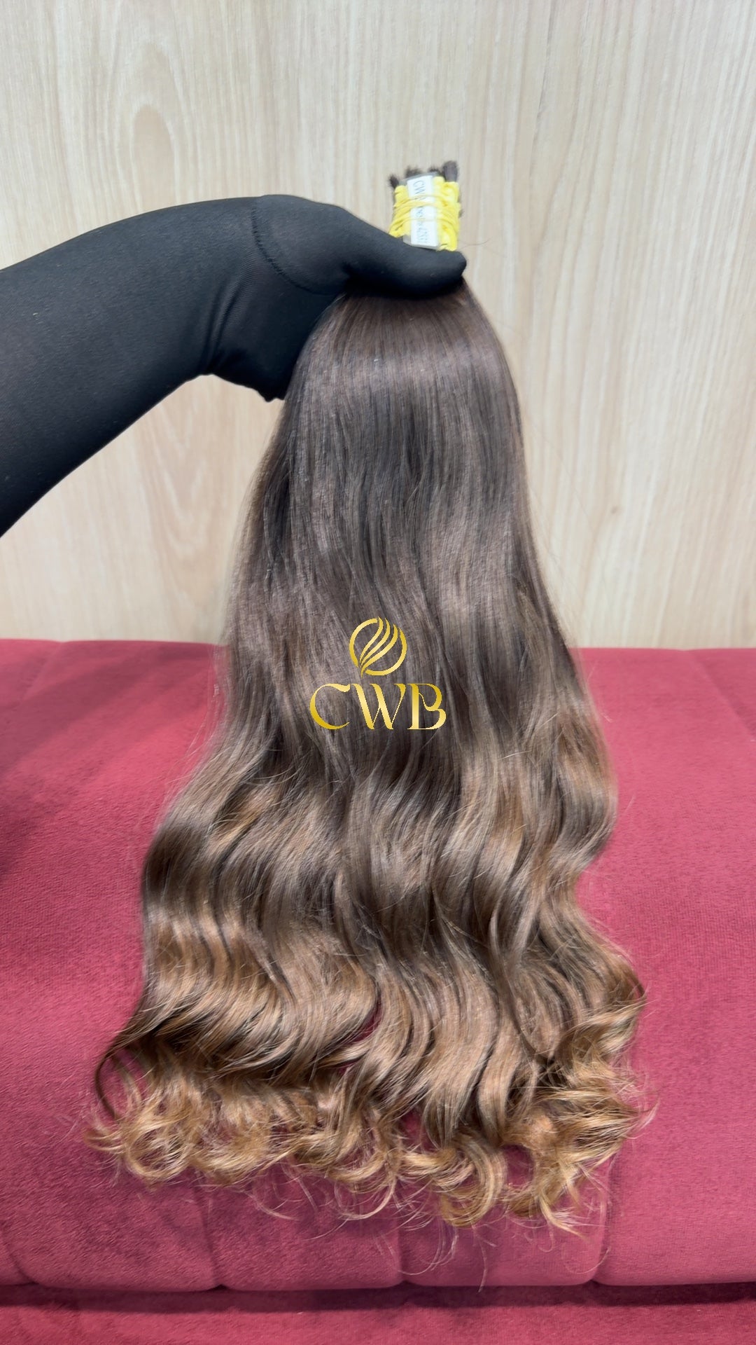 Cabelo loiro escuro 49cm sendo medido — 155g brasileiro do Sul
