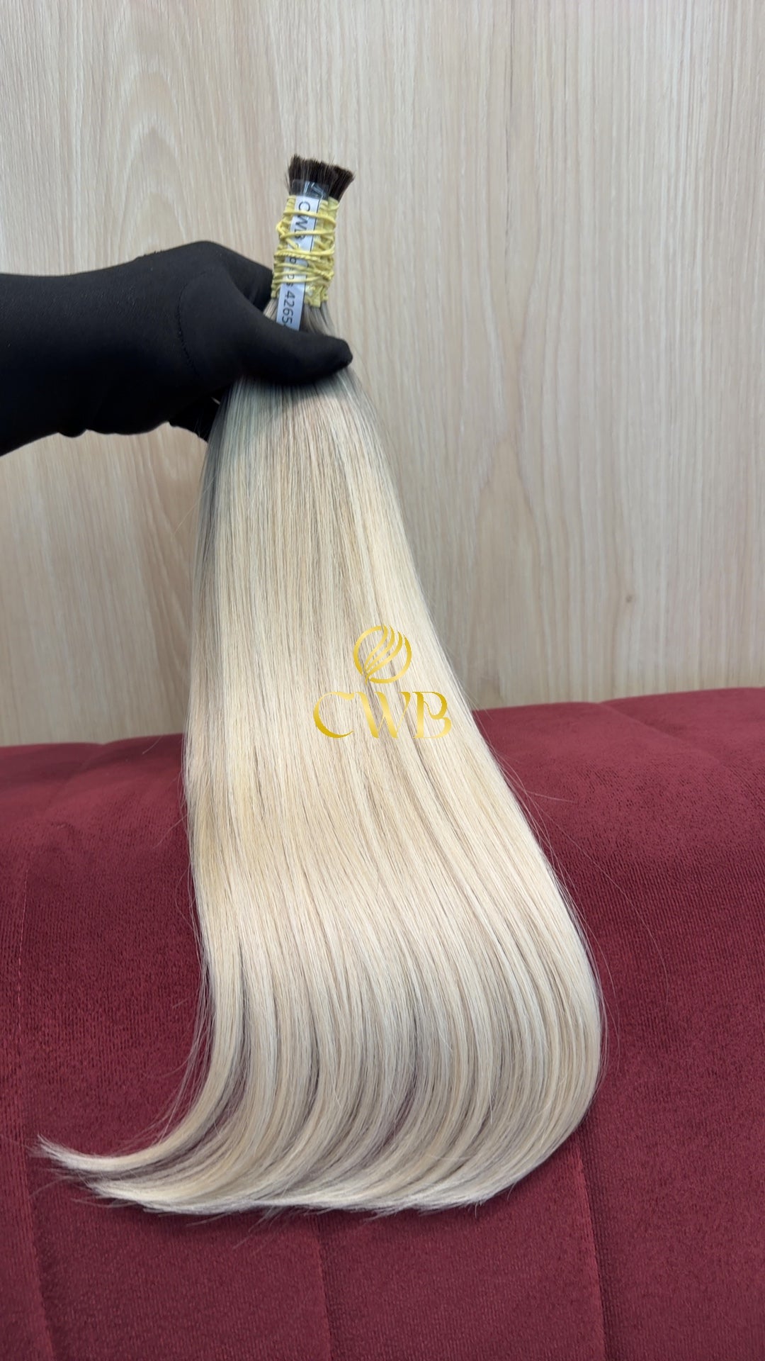 Textura do mega hair loiro descolorido raiz esfumada liso natural CWB — peça única