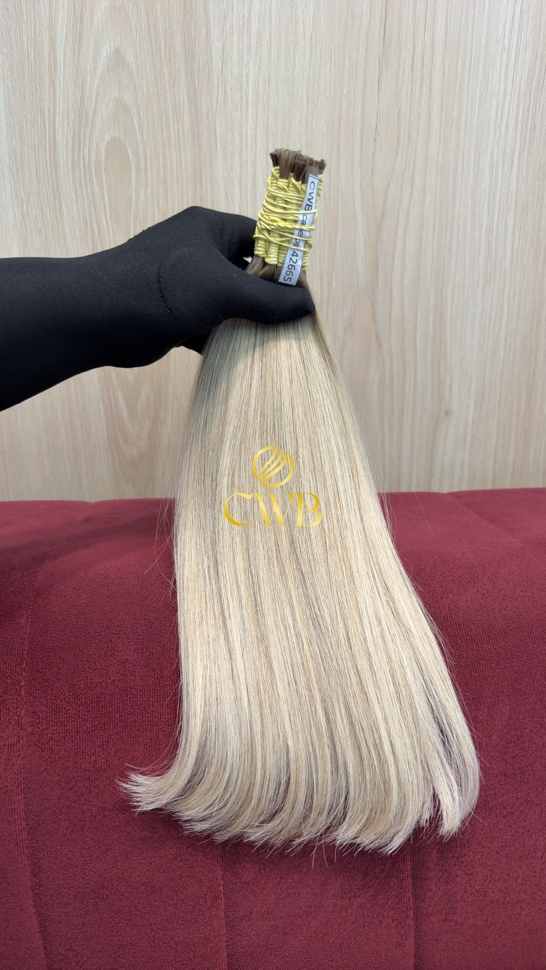 Textura do mega hair loiro descolorido mesclado natural CWB — peça única