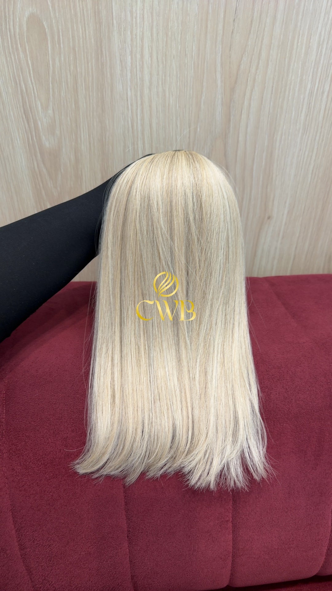 Cabelo loiro descolorido mesclado 40cm sendo medido — 99g brasileiro do Sul