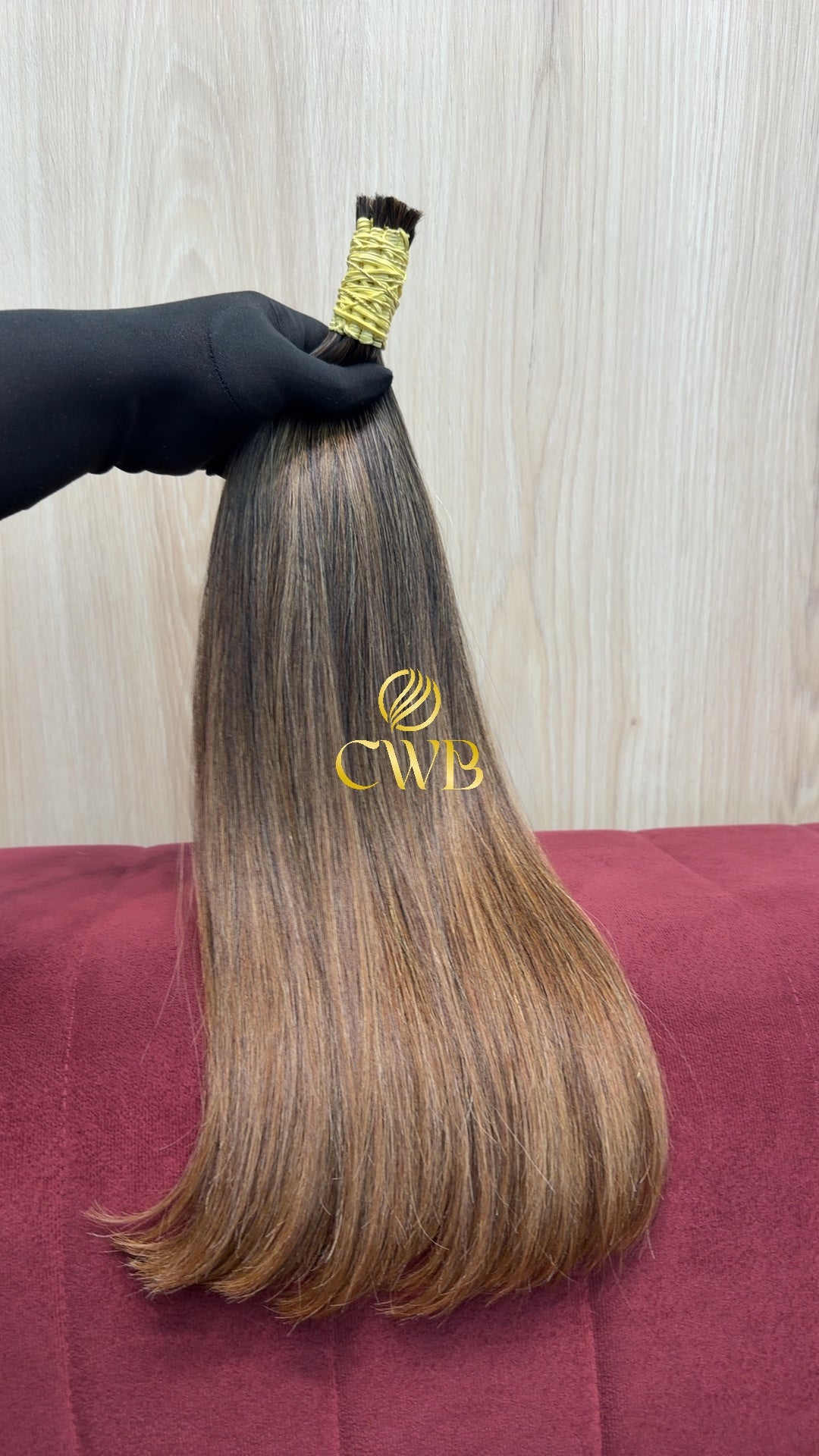 Textura do mega hair loiro descolorido mesclado natural CWB — peça única