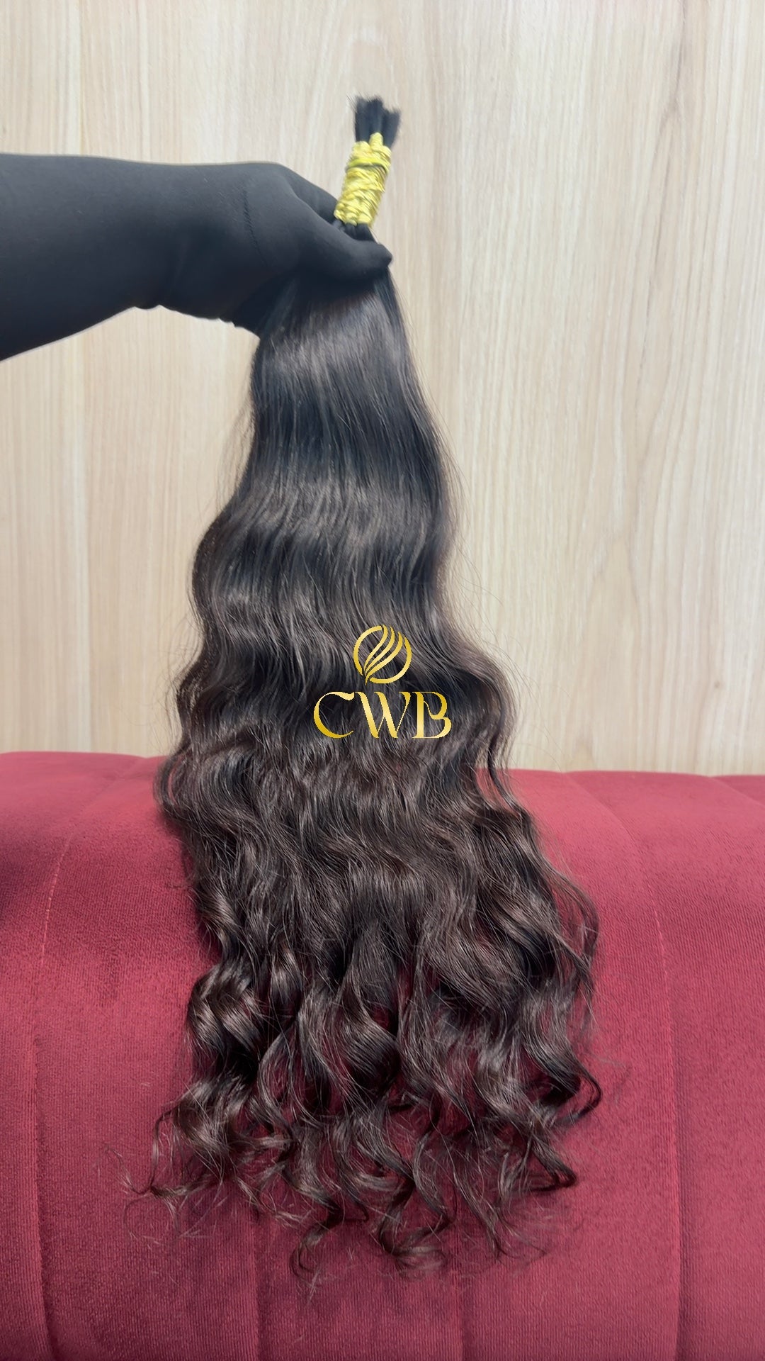 Textura do mega hair castanho escuro natural CWB — peça única