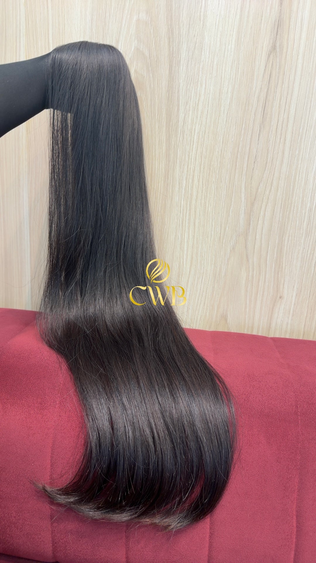 Textura do mega hair castanho escuro natural CWB — peça única