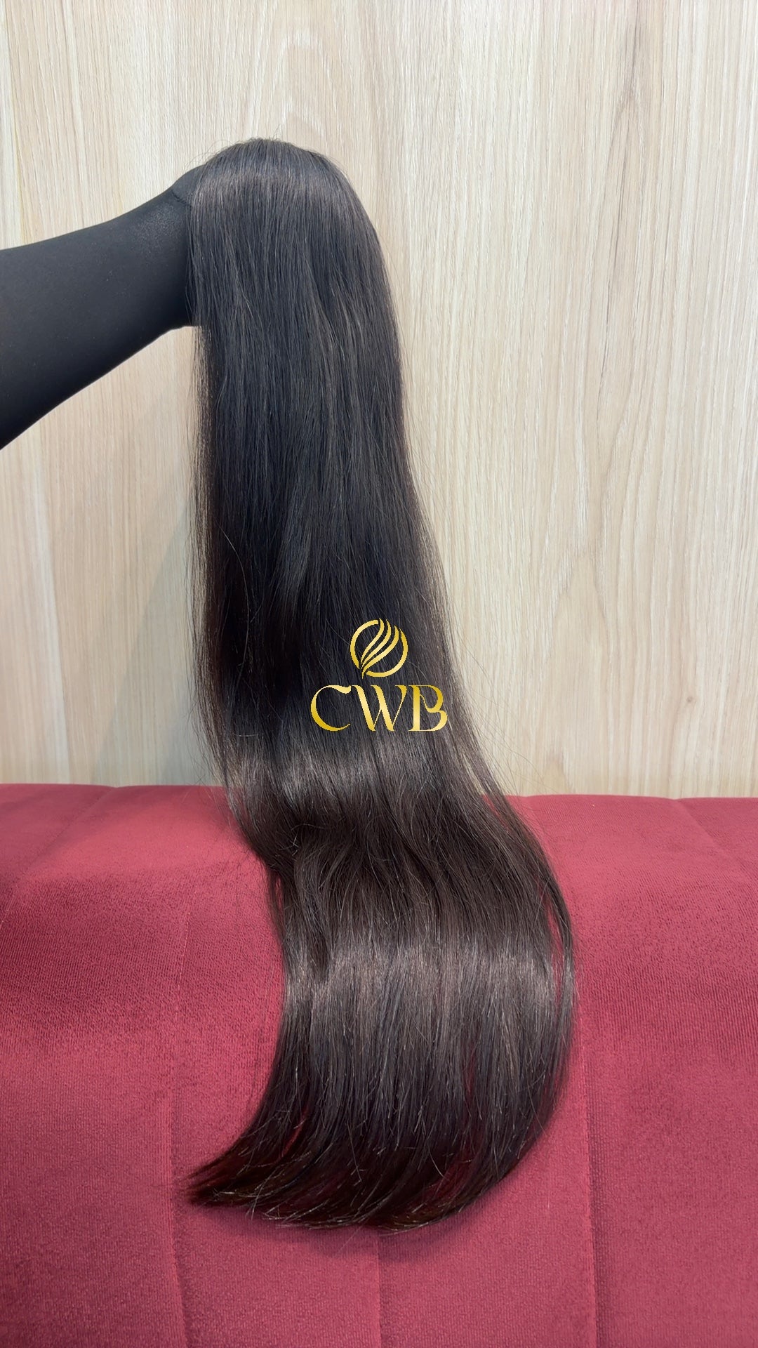 Cabelo castanho escuro natural 76cm 91g — CWB Cabelos Humanos