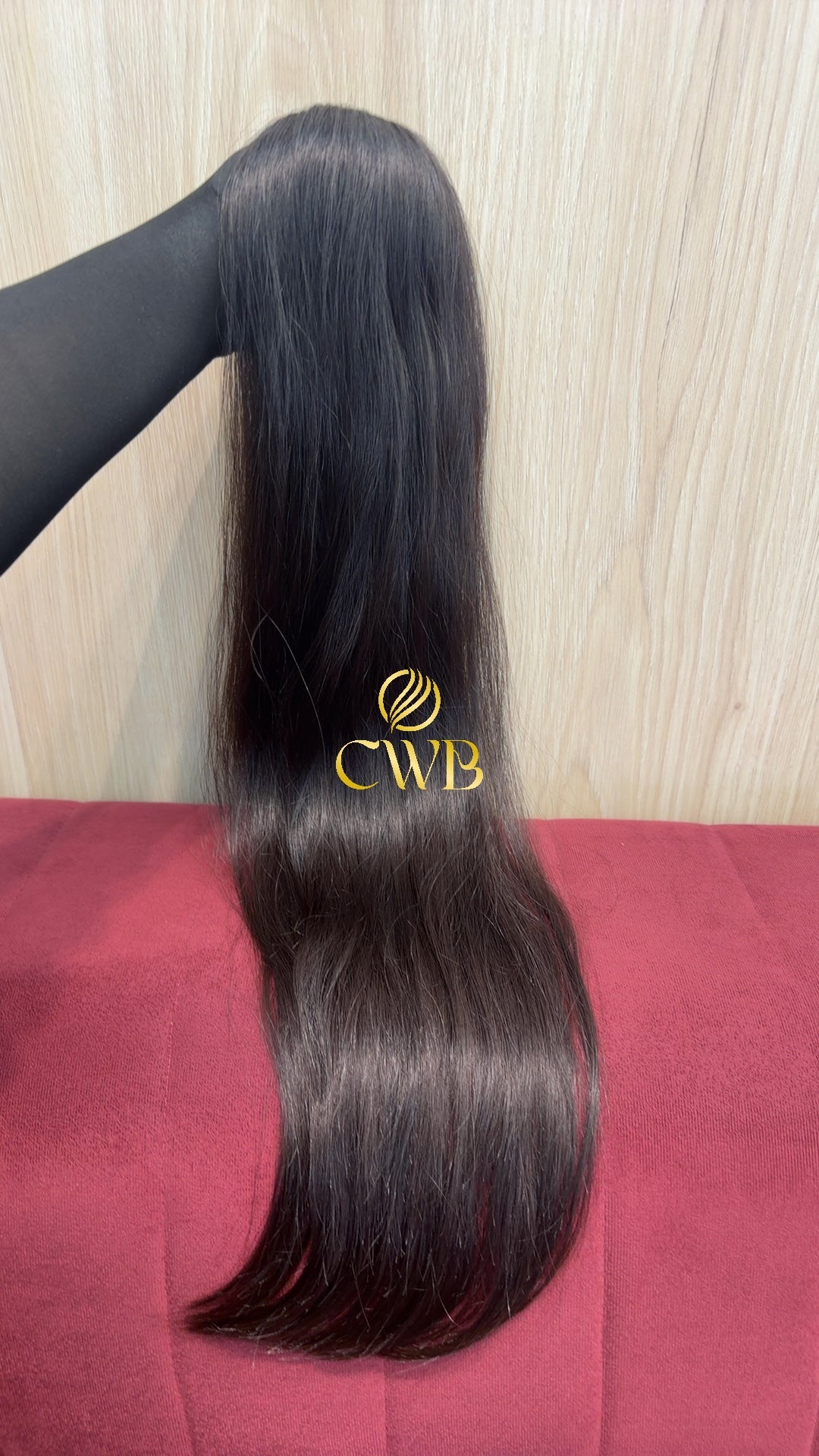 Textura do mega hair castanho escuro natural CWB — peça única