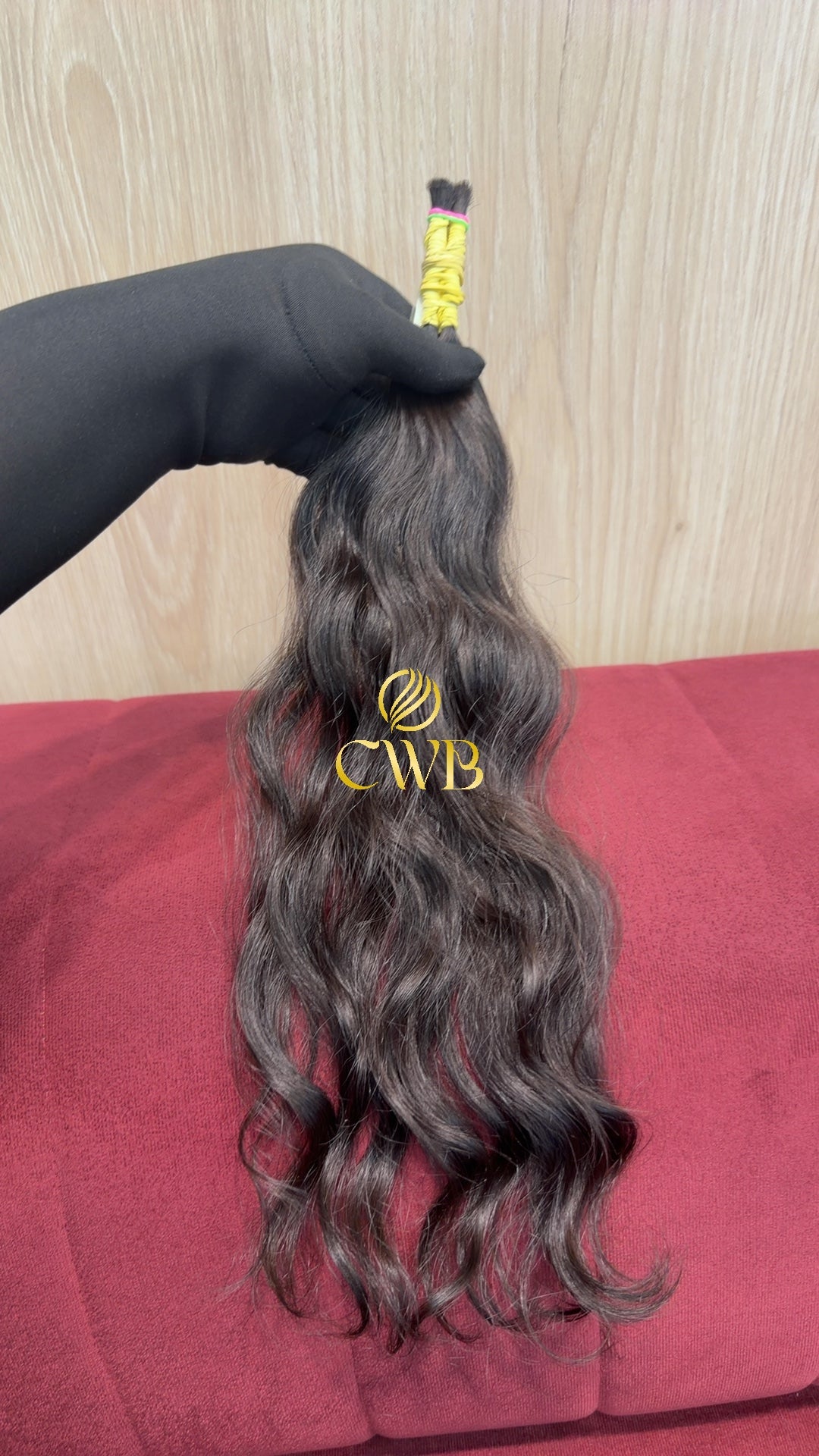 Textura do mega hair castanho escuro natural CWB — peça única