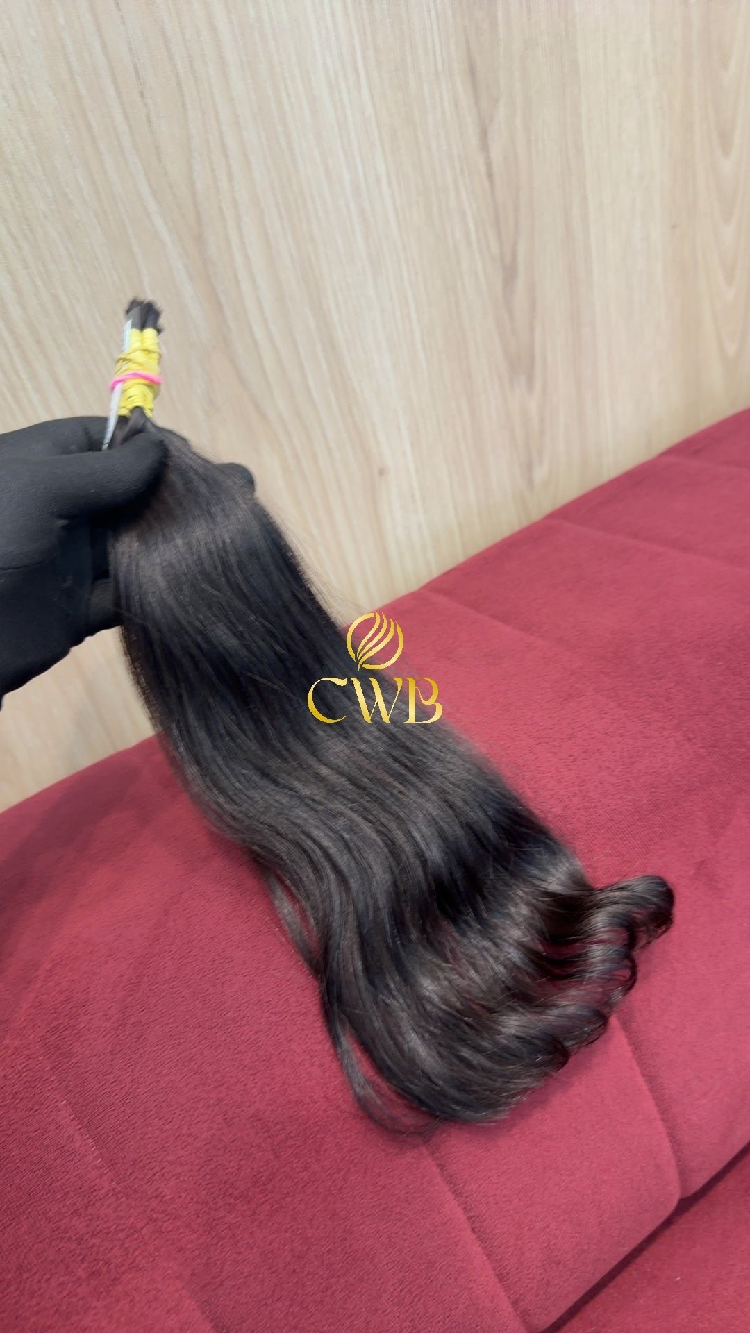 Textura do mega hair castanho escuro natural CWB — peça única