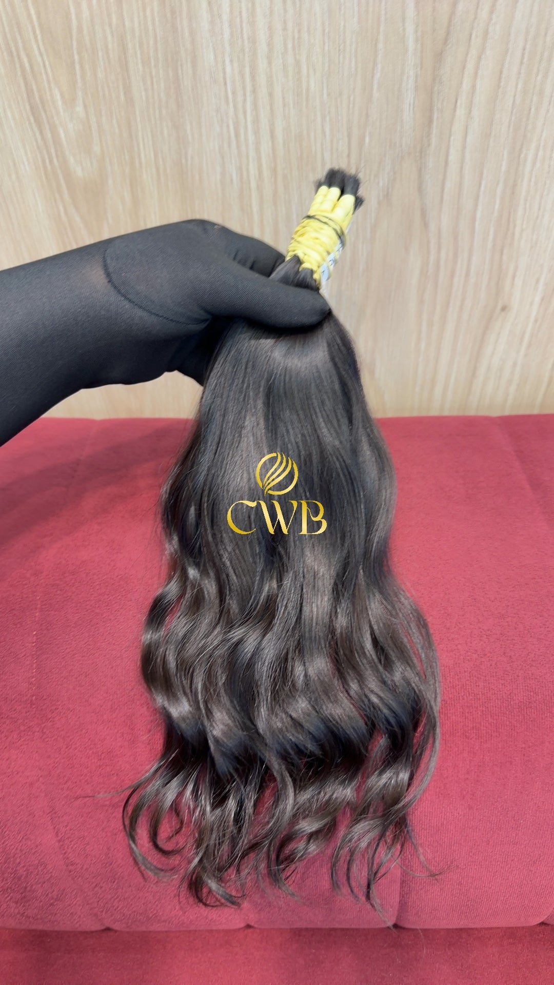 Mega hair castanho escuro ondulado 40cm — peça exclusiva CWB