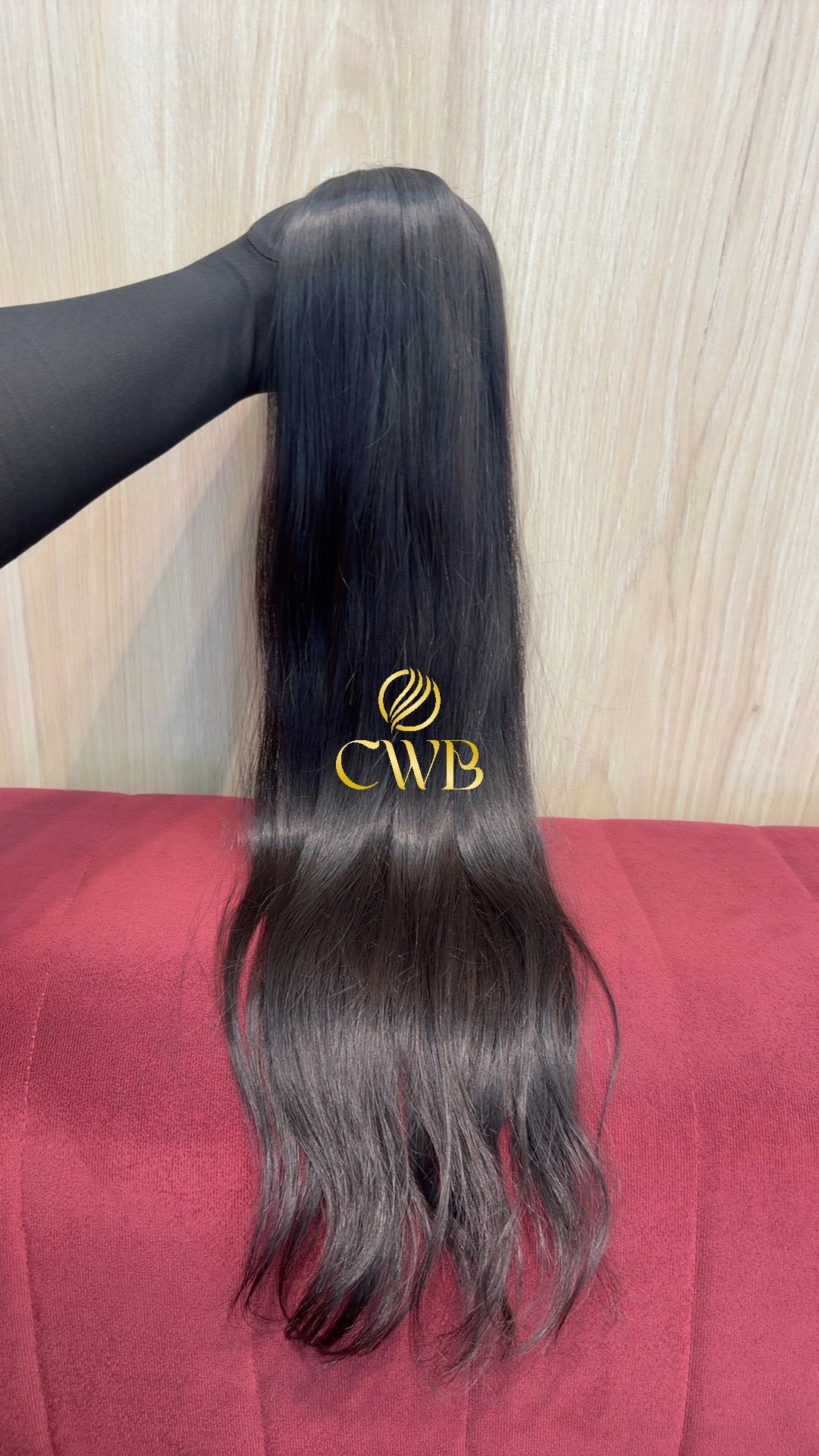 Cabelo castanho escuro 68cm sendo medido — 131g brasileiro do Sul