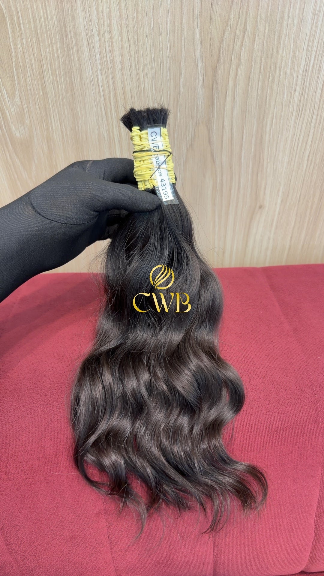 Mega hair castanho escuro ondulado 36cm — peça exclusiva CWB