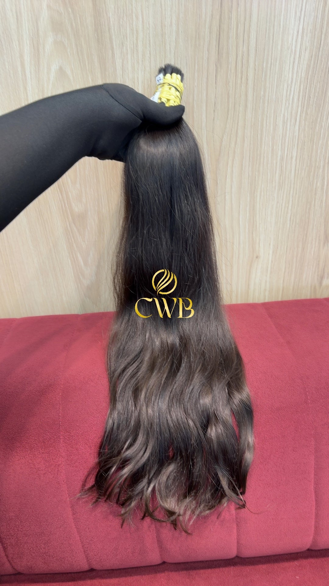 Mega hair castanho escuro ondulado 60cm — peça exclusiva CWB
