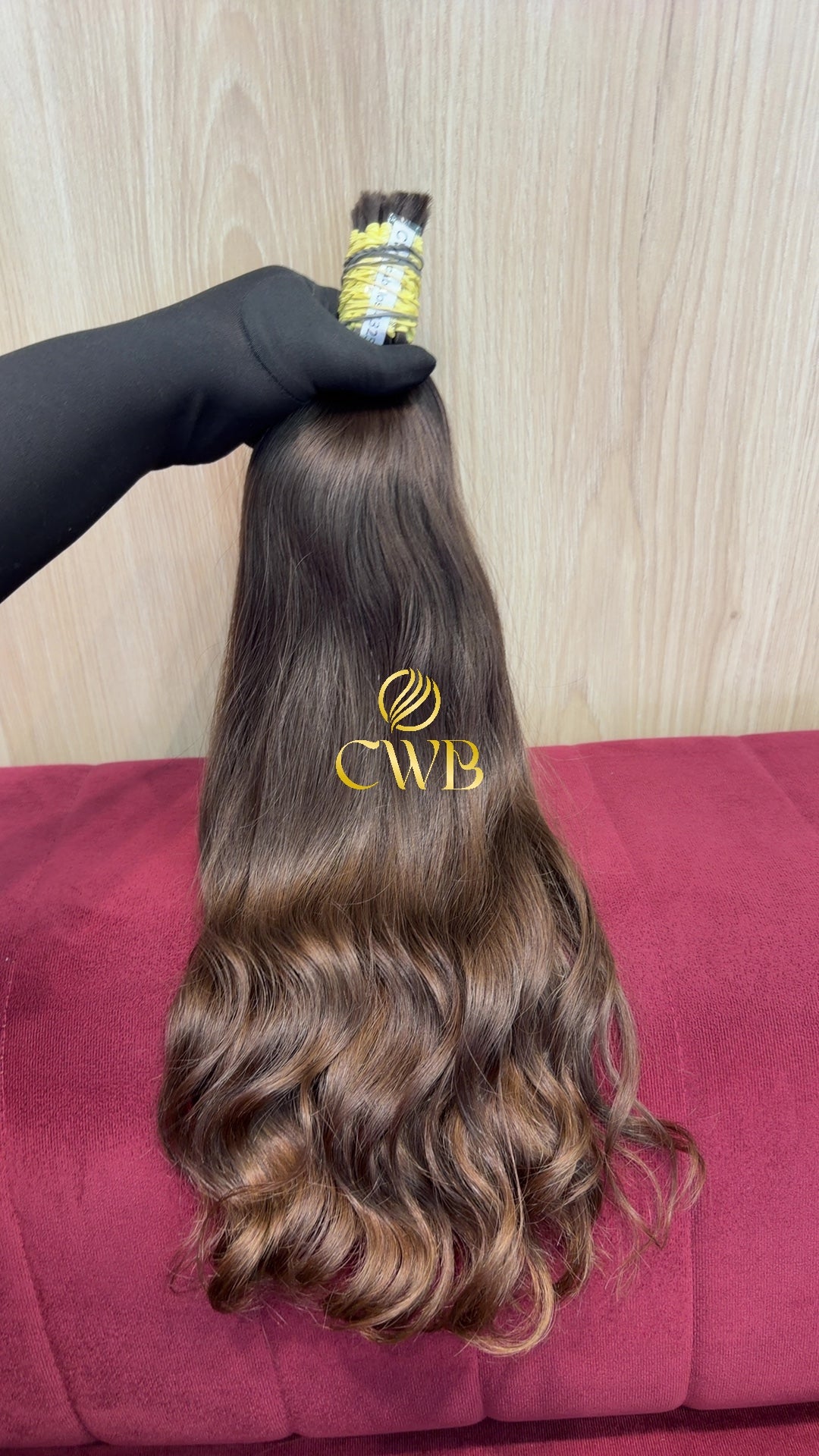 Mega hair loiro escuro ondulado 52cm — peça exclusiva CWB