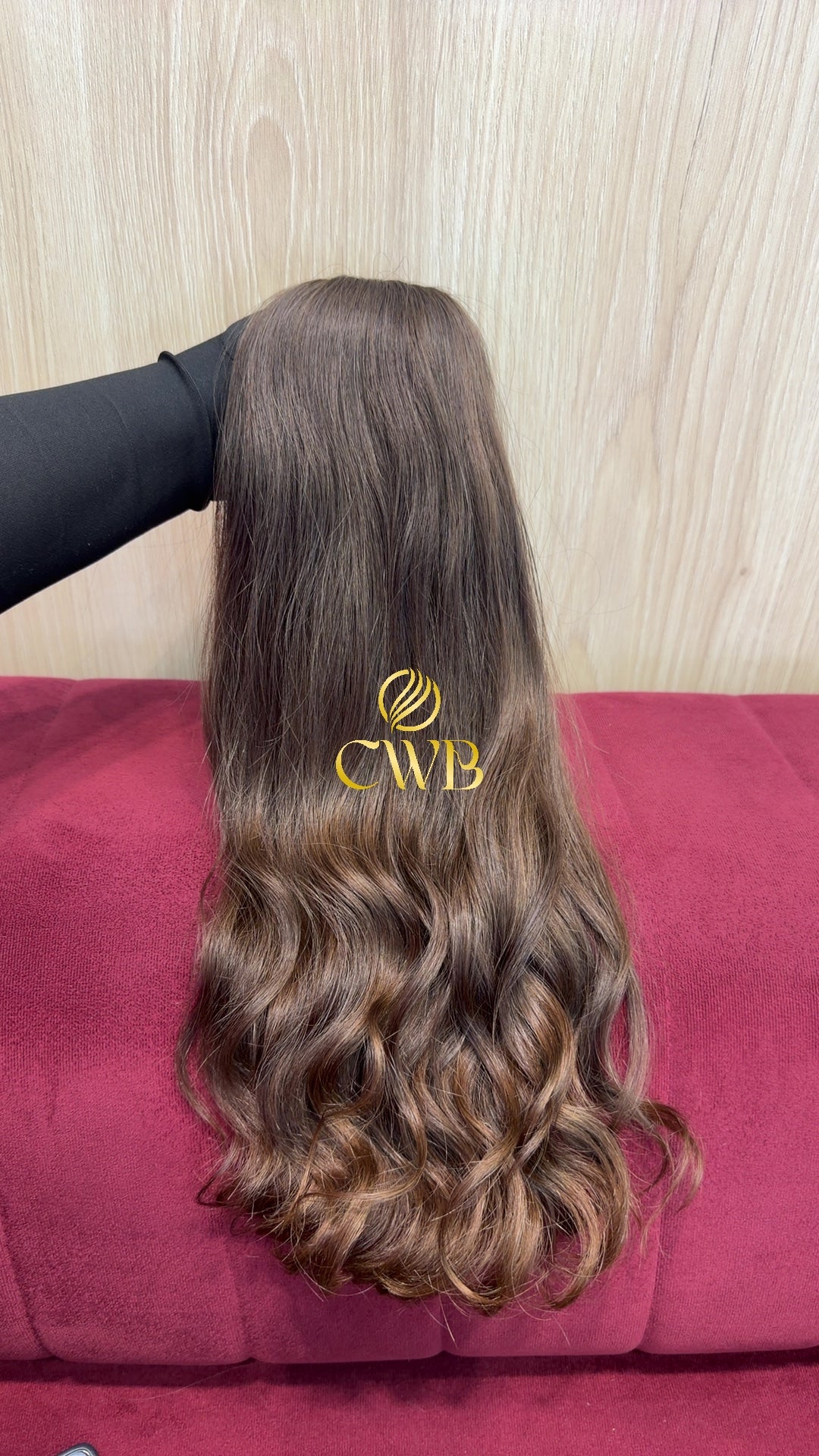 Cabelo loiro escuro 52cm sendo medido — 181g brasileiro do Sul