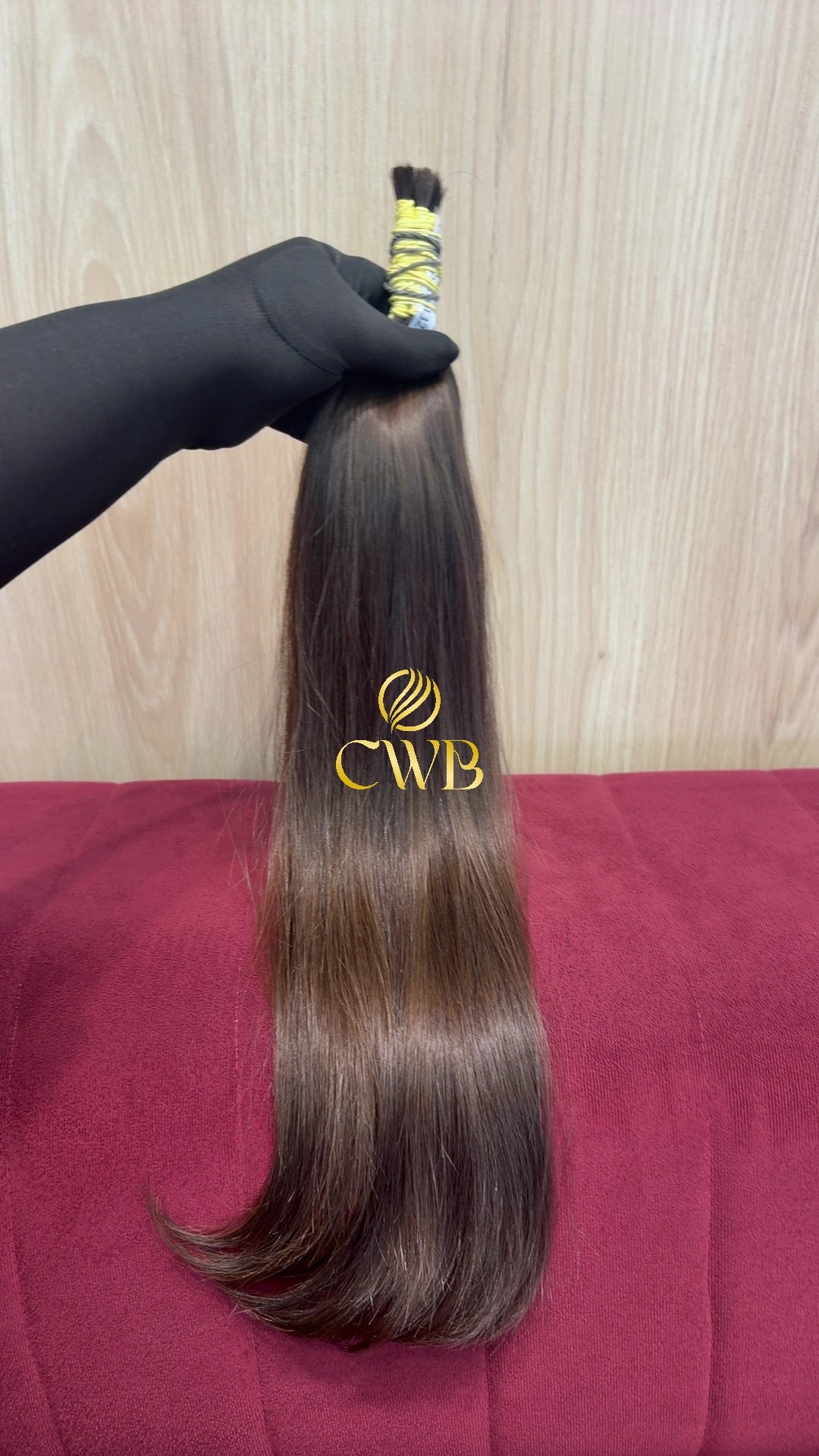 Textura do mega hair loiro médio liso natural CWB — peça única