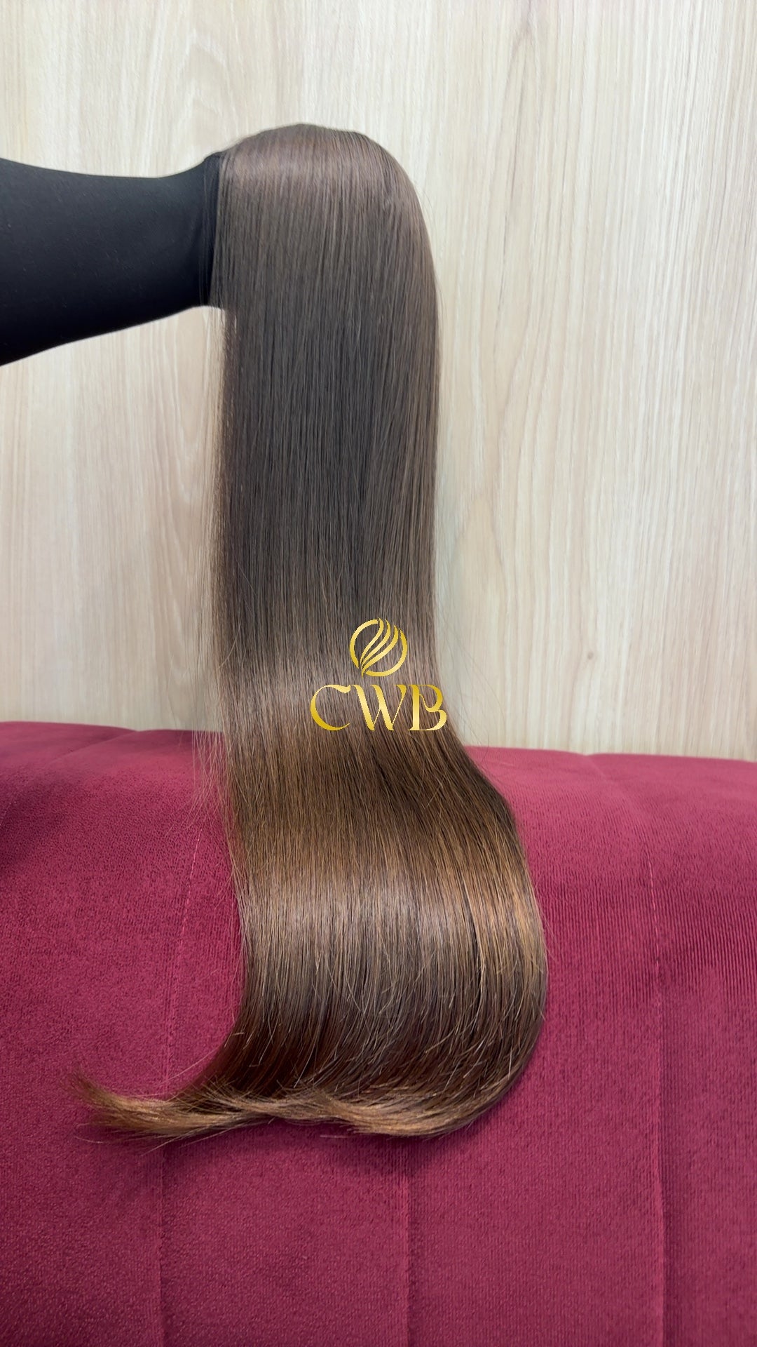 Textura do mega hair loiro médio liso natural CWB — peça única